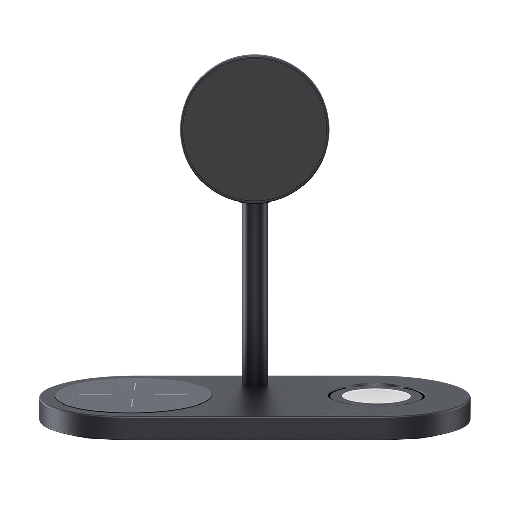 Benks 3-in-1 Wireless Charger Stand for iPhone 16 Pro,Apple Watch,and AirPods.Up to 15W fast charging.N52 Strong Magnetic, Charge three devices simultaneously.