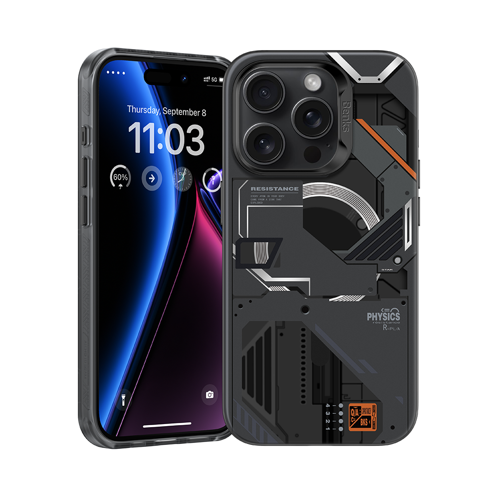 MagClap Perspective Phone Case for iPhone 15 Pro Max, showcasing its artistic design and sleek, slim profile that combines form and function.