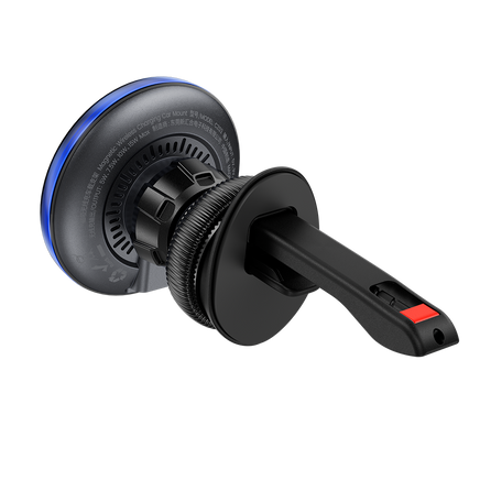 The MagClap Traveller Car Charger installed on a car air vent, illustrating its easy setup and the ability to rotate freely for optimal viewing in both vertical and horizontal modes, enhancing user convenience and safety.
