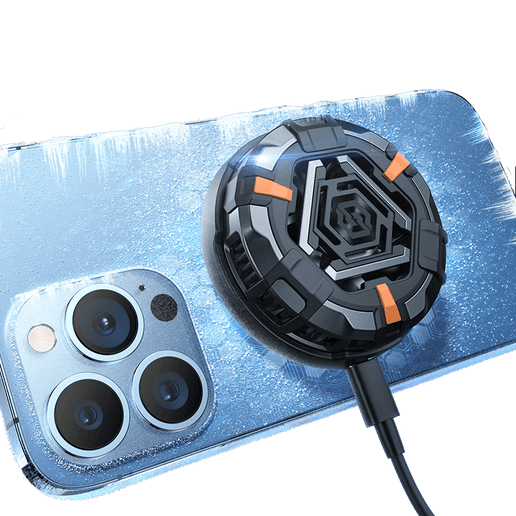 Whirlwind Phone Cooler - Benks Whirlwind Phone Cooler attached to a smartphone, demonstrating its seamless integration and advanced cooling technology for maintaining optimal phone temperature during gaming and vlogging sessions.